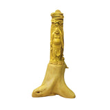 natural wood carved Happy Buddha