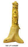 Chinese Cypress Wood Carved Irregular Shape Happy Buddha Statue cs4138S