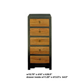 Black & Brown Five Drawers Slim Chest of Drawers Cabinet cs4184S