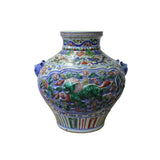 carved flower dragon porcelain vase