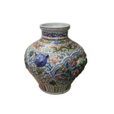 carved flower dragon porcelain vase