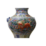 carved flower dragon porcelain vase
