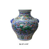 carved flower dragon porcelain vase