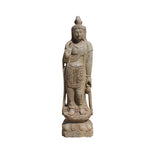 Asian Oriental Stone Carved Standing Kwan Yin Bodhisattva Statue cs4272S