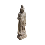 Asian Oriental Stone Carved Standing Kwan Yin Bodhisattva Statue cs4272S