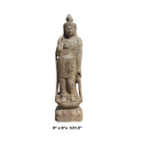 Asian Oriental Stone Carved Standing Kwan Yin Bodhisattva Statue cs4272S