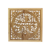 Chinese rectangular fish wood carved wall panel 