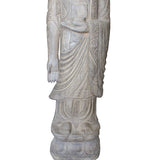 Chinese Gray Brown Stone Carved Standing Medicine Buddha Statue cs4298S