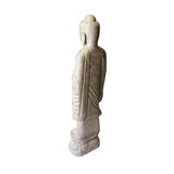 Chinese Light Gray Stone Carved Standing Medicine Buddha Statue cs4298S
