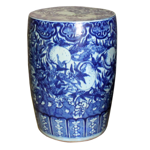 blue and white porcelain stool