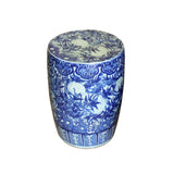 blue and white indoor outdoor stool