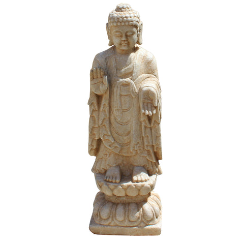 stone Buddha head statue