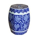 Chinese Blue & White Porcelain Floral Theme Octagon Stool Table cs4348S