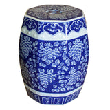 blue and white hexagon porcelain stool