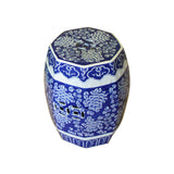 indoor - outdoor blue and white stool