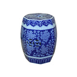 blue and white garden stool