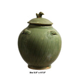 Chinese Handmade Ceramic Gray Green Bird Motif Jar cs4373S