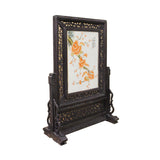 Chinese Wood Frame Porcelain Plaque Table Top Screen Display cs4386S