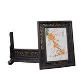 Chinese Wood Frame Porcelain Plaque Table Top Screen Display cs4386S