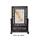 Chinese Wood Frame Porcelain Plaque Table Top Screen Display cs4386S