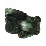 Chinese Dark Green Jade Stone Fortune Fengshui Dragon Turtle