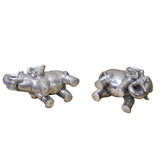 pair metal elephant statue