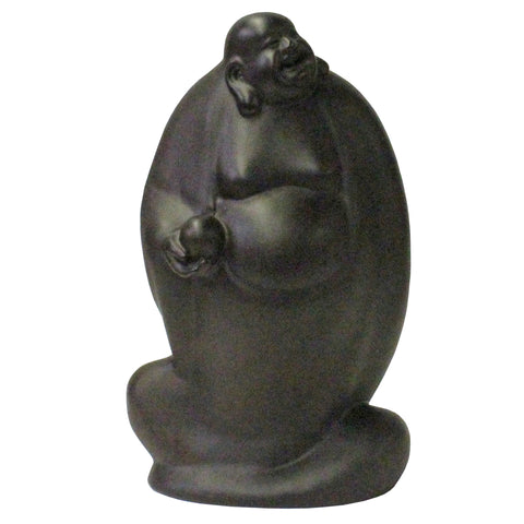 rosewood carved Happy Buddha statue