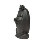 rosewood carved Happy Buddha statue