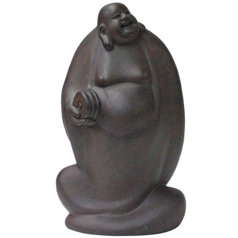 rosewood carved Happy Buddha statue