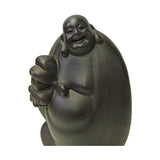 rosewood carved Happy Buddha statue