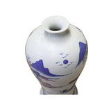 Oriental Red Blue White Porcelain Hand-painted Scenery Small Vase 