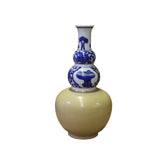Chinese Blue White Porcelain Gourd Shape Graphic Scenery Vase cs4481S