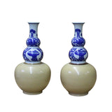 Chinese Blue White Porcelain Gourd Shape Graphic Scenery Vase cs4481S