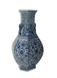 Chinese Blue & White Porcelain Hexagon Lotus Flower Vase cs448S