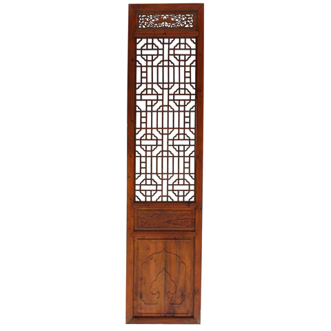 Chinese Brown Geometric Open Pattern Wall Tall Panel Divider cs4523S
