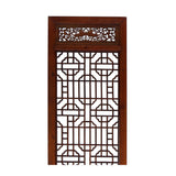 Chinese Brown Geometric Open Pattern Wall Tall Panel Divider cs4523S
