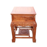 Chinese Oriental Huali Rosewood Foo Dogs Motif Tea Table Stand cs4529S