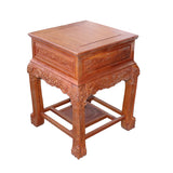 Chinese Oriental Huali Rosewood Foo Dogs Motif Tea Table Stand cs4529S