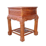 Chinese Oriental Huali Rosewood Foo Dogs Motif Tea Table Stand cs4529S