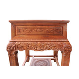 Chinese Oriental Huali Rosewood Foo Dogs Motif Tea Table Stand cs4529S