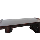 Brown Rosewood Oriental Ru Yi Carving Rectangular Display Table Stand cs4530S