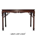 Chinese Brown Huali Rosewood Dragon Motif Round Apron Altar Table cs4534S