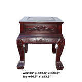 Chinese Oriental Suan Zhi Rosewood Foo Dogs Motif Tea Table Stand cs4536S