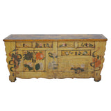 painted yellow antique cabinet