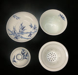 Set of 4 Chinese Seasons Blue & White Porcelain Teacup cs453S