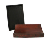 Chinese Distressed Orange Red Dragon Graphic Rectangular Curved Shape Box cs4564S