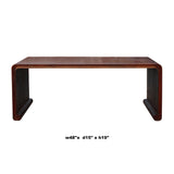 Oriental Chinese Huali Rosewood Brown Scroll Leg Kang Coffee Table cs4572S