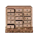 Elegant Chinese 15-Drawer Medicine Apothecary Cabinet in Mauve Beige cs4602S