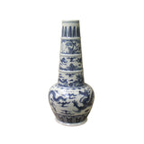 Chinese Oriental Ceramic Cream White Dragon Graphic Vase cs4638S