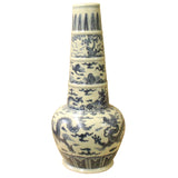 Chinese Oriental Ceramic Cream White Dragon Graphic Vase cs4638S